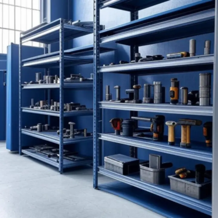 Przemysłowe stanowisko pracy z profesjonalnymi narzędziami budowlanymi